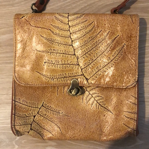 Genuine Leather Fern Print Crossbody - Picture 2 of 7